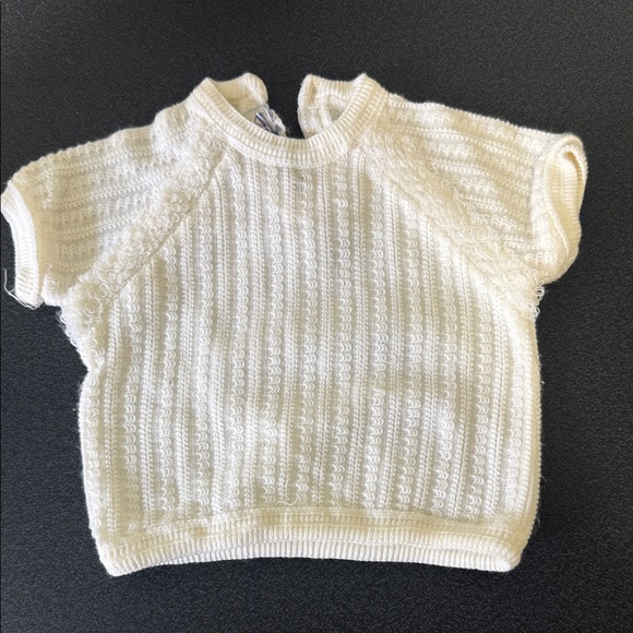 Carter's Other - Cream Knit Short Sleeve Sweater Top vintage 80’s